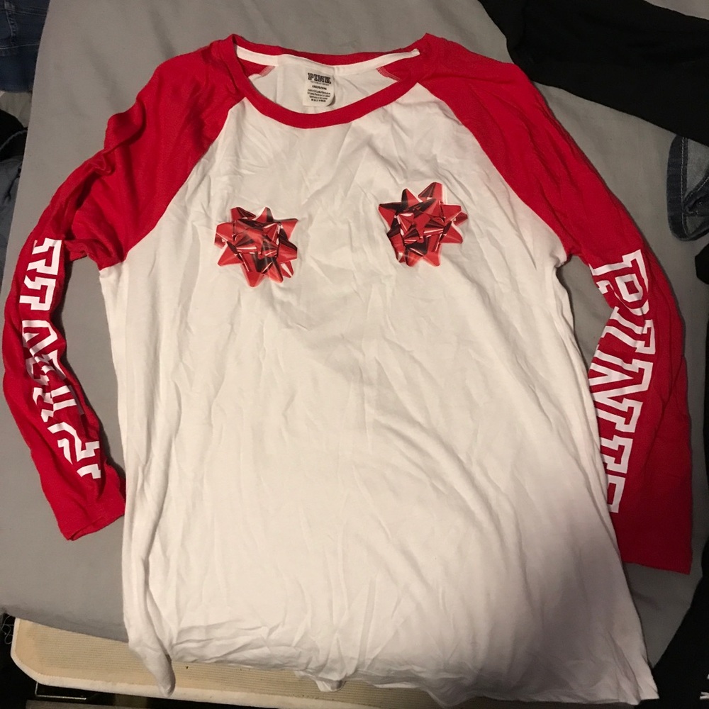 PINK holiday baseball t